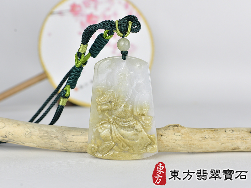 翡翠關公項鍊玉珮(關聖帝君:關公牌A貨翡翠關公玉珮、緬甸玉關公玉墜)。關公,KG750。客製化訂做各種翡翠關公吊墜玉珮項鍊。★附A貨翡翠雙證書 0.jpg