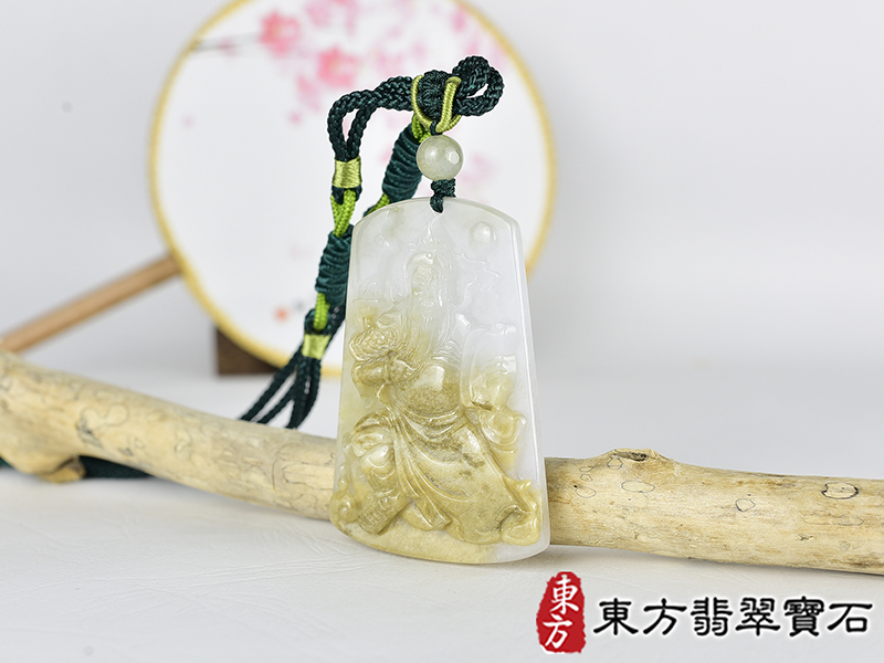 翡翠關公項鍊玉珮(關聖帝君:關公牌A貨翡翠關公玉珮、緬甸玉關公玉墜)。關公,KG750。客製化訂做各種翡翠關公吊墜玉珮項鍊。★附A貨翡翠雙證書 1.jpg