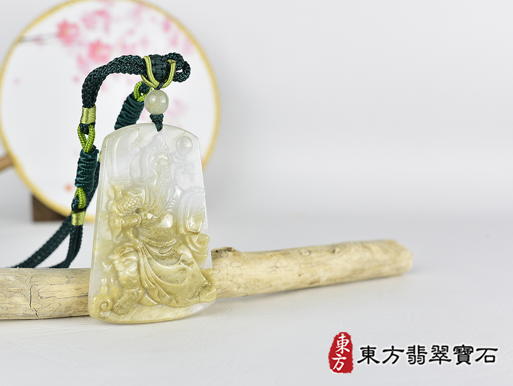 翡翠關公項鍊玉珮(關聖帝君:關公牌A貨翡翠關公玉珮、緬甸玉關公玉墜)。關公,KG750。客製化訂做各種翡翠關公吊墜玉珮項鍊。★附A貨翡翠雙證書 4.jpg