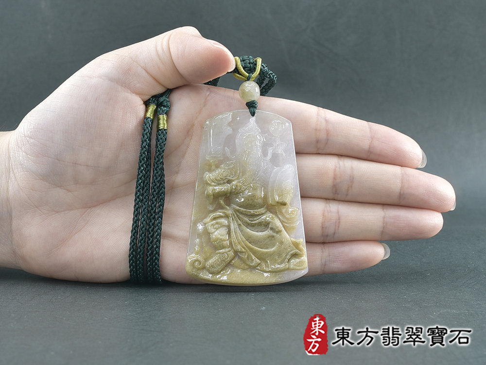 翡翠關公項鍊玉珮(關聖帝君:關公牌A貨翡翠關公玉珮、緬甸玉關公玉墜)。關公,KG750。客製化訂做各種翡翠關公吊墜玉珮項鍊。★附A貨翡翠雙證書 5.jpg