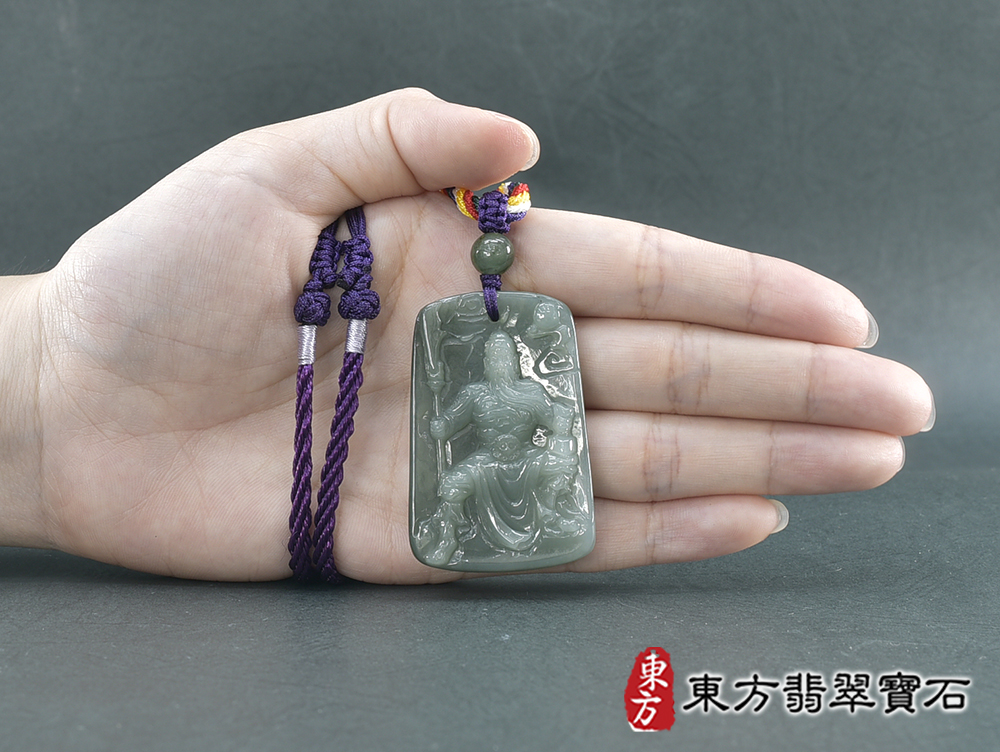 翡翠關公項鍊玉珮(關聖帝君:關公牌A貨翡翠關公玉珮、緬甸玉關公玉墜)。關公,KG753。客製化訂做各種翡翠關公吊墜玉珮項鍊。★附A貨翡翠雙證書 5.jpg
