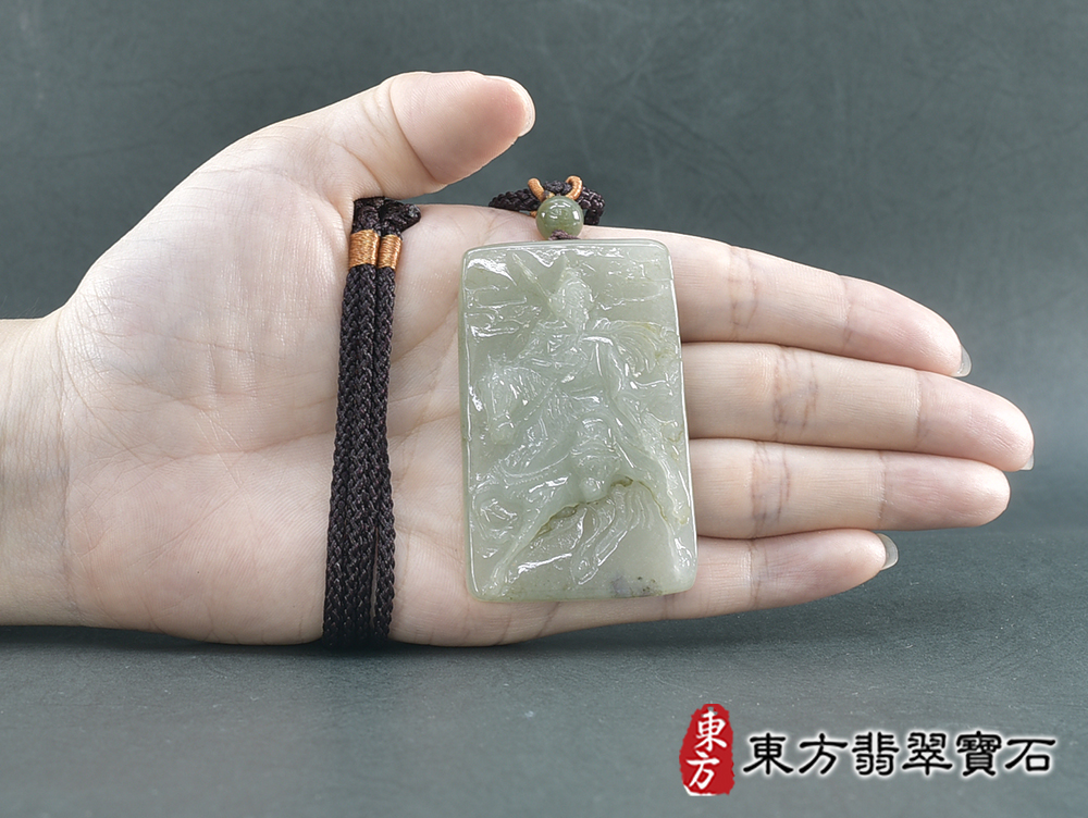 翡翠關公項鍊玉珮(關聖帝君:關公牌A貨翡翠關公玉珮、緬甸玉關公玉墜)。關公,KG755。客製化訂做各種翡翠關公吊墜玉珮項鍊。★附A貨翡翠雙證書 5.jpg