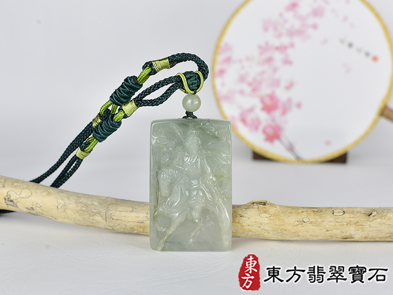 翡翠關公項鍊玉珮(關聖帝君:關公牌A貨翡翠關公玉珮、緬甸玉關公玉墜)。關公,KG756。客製化訂做各種翡翠關公吊墜玉珮項鍊。★附A貨翡翠雙證書 0.jpg