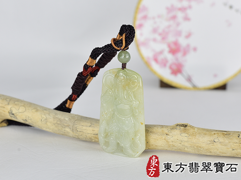 翡翠關公項鍊玉珮(關聖帝君:關公牌A貨翡翠關公玉珮、緬甸玉關公玉墜)。關公,KG757。客製化訂做各種翡翠關公吊墜玉珮項鍊。★附A貨翡翠雙證書 1.jpg