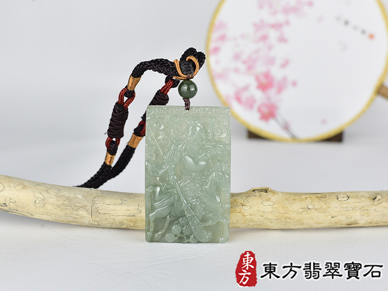 翡翠關公項鍊玉珮(關聖帝君:關公牌A貨翡翠關公玉珮、緬甸玉關公玉墜)。關公,KG759。客製化訂做各種翡翠關公吊墜玉珮項鍊。★附A貨翡翠雙證書 0.jpg