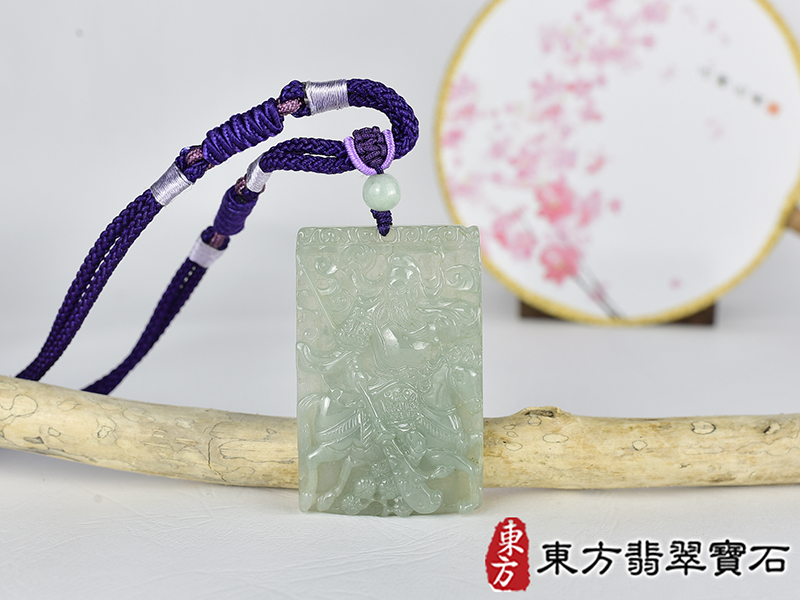 翡翠關公項鍊玉珮(關聖帝君:關公牌A貨翡翠關公玉珮、緬甸玉關公玉墜)。關公,KG760。客製化訂做各種翡翠關公吊墜玉珮項鍊。★附A貨翡翠雙證書 0.jpg