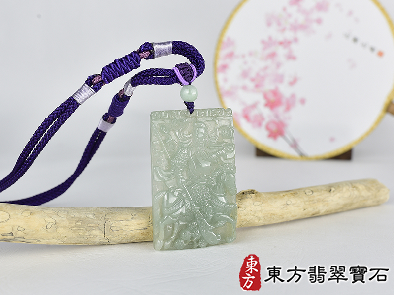 翡翠關公項鍊玉珮(關聖帝君:關公牌A貨翡翠關公玉珮、緬甸玉關公玉墜)。關公,KG760。客製化訂做各種翡翠關公吊墜玉珮項鍊。★附A貨翡翠雙證書 2.jpg