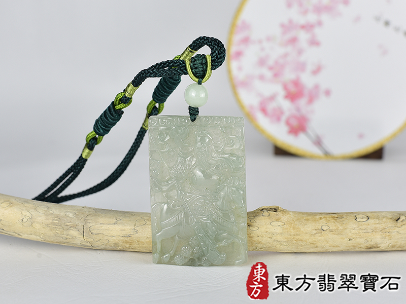 翡翠關公項鍊玉珮(關聖帝君:關公牌A貨翡翠關公玉珮、緬甸玉關公玉墜)。關公,KG761。客製化訂做各種翡翠關公吊墜玉珮項鍊。★附A貨翡翠雙證書 0.jpg