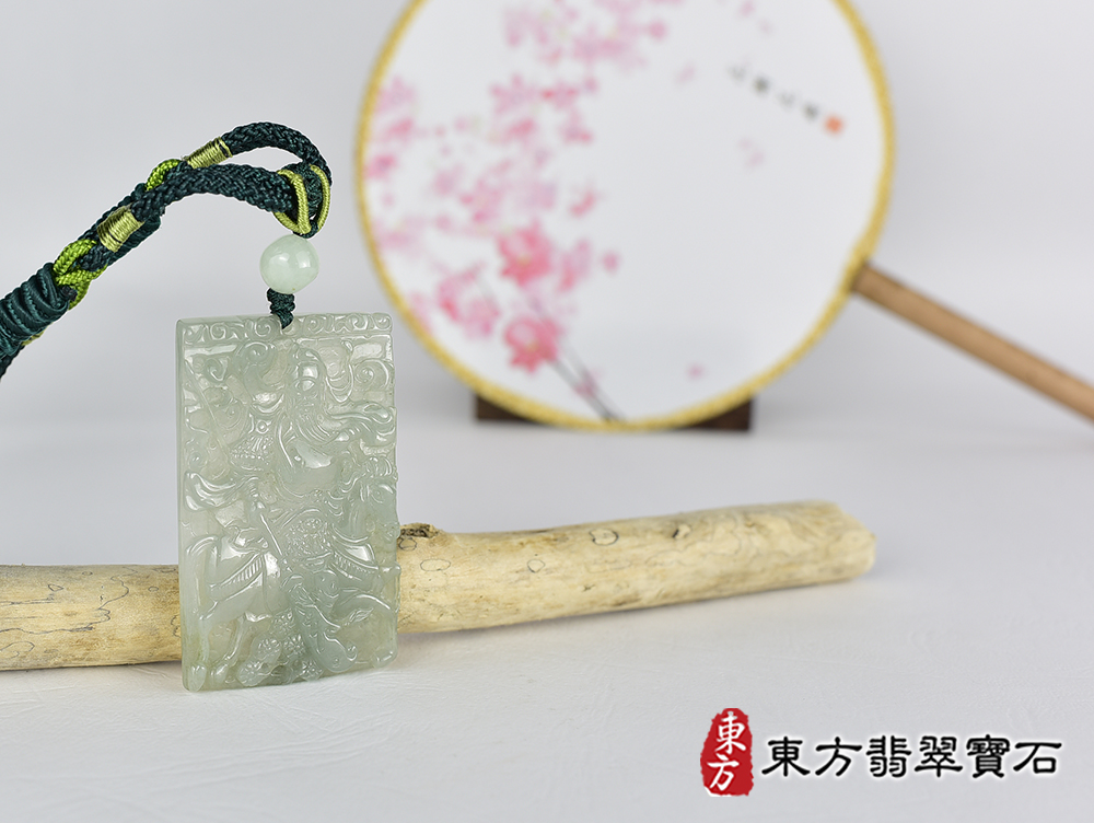 翡翠關公項鍊玉珮(關聖帝君:關公牌A貨翡翠關公玉珮、緬甸玉關公玉墜)。關公,KG761。客製化訂做各種翡翠關公吊墜玉珮項鍊。★附A貨翡翠雙證書 4.jpg