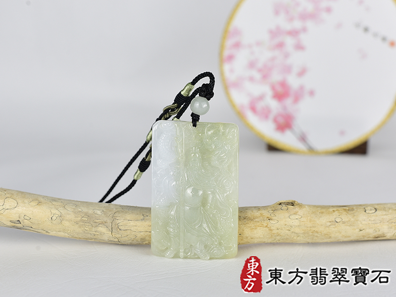 翡翠關公項鍊玉珮(關聖帝君:關公牌A貨翡翠關公玉珮、緬甸玉關公玉墜)。關公,KG762。客製化訂做各種翡翠關公吊墜玉珮項鍊。★附A貨翡翠雙證書 0.jpg