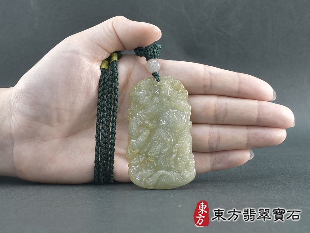 翡翠關公項鍊玉珮(關聖帝君:關公牌A貨翡翠關公玉珮、緬甸玉關公玉墜)。關公,KG768。客製化訂做各種翡翠關公吊墜玉珮項鍊。★附A貨翡翠雙證書 5.jpg