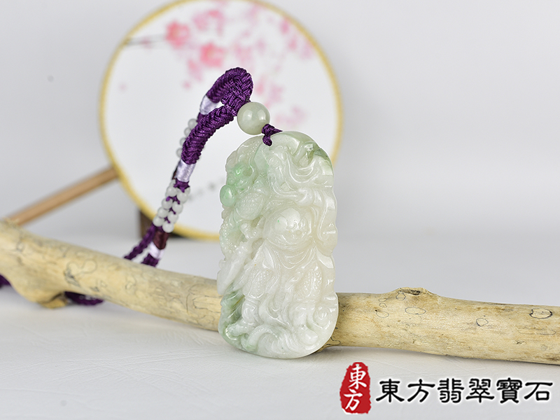 翡翠關公項鍊玉珮(關聖帝君:關公牌A貨翡翠關公玉珮、緬甸玉關公玉墜)。關公,KG769。客製化訂做各種翡翠關公吊墜玉珮項鍊。★附A貨翡翠雙證書 1.jpg