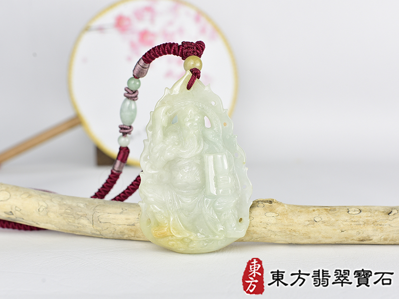 翡翠關公項鍊玉珮(關聖帝君:關公牌A貨翡翠關公玉珮、緬甸玉關公玉墜)。關公,KG778。客製化訂做各種翡翠關公吊墜玉珮項鍊。★附A貨翡翠雙證書 0.jpg