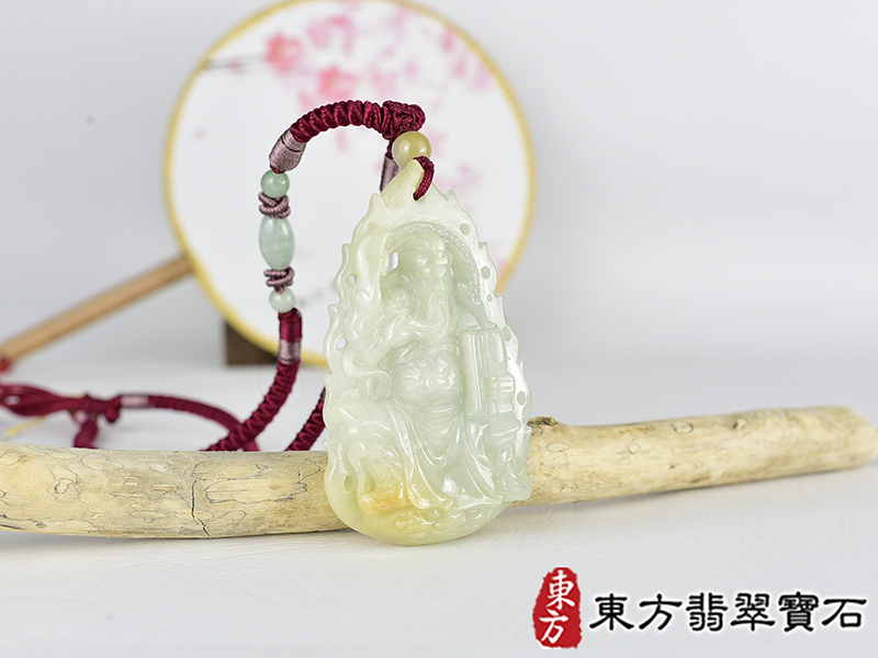 翡翠關公項鍊玉珮(關聖帝君:關公牌A貨翡翠關公玉珮、緬甸玉關公玉墜)。關公,KG778。客製化訂做各種翡翠關公吊墜玉珮項鍊。★附A貨翡翠雙證書 2.jpg