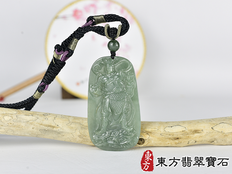 翡翠關公項鍊玉珮(關聖帝君:關公牌A貨翡翠關公玉珮、緬甸玉關公玉墜)。關公,KG779。客製化訂做各種翡翠關公吊墜玉珮項鍊。★附A貨翡翠雙證書 0.jpg