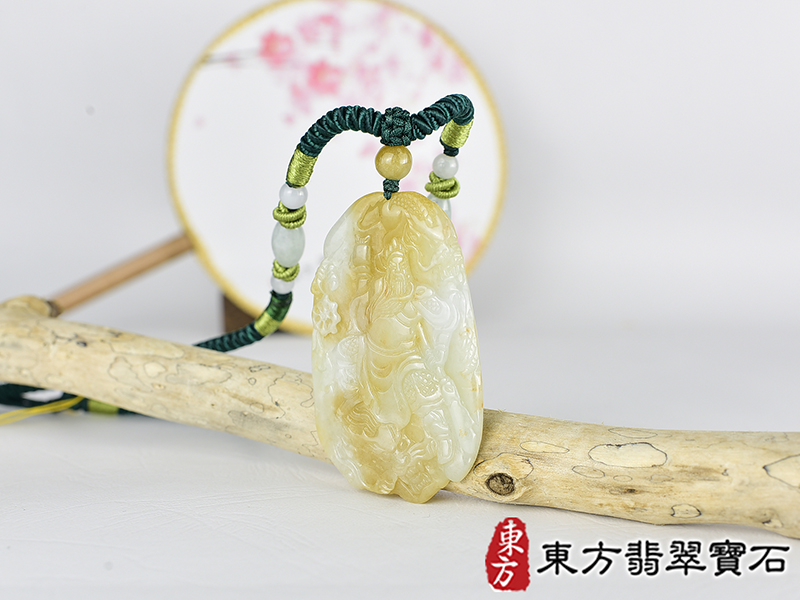 翡翠關公項鍊玉珮(關聖帝君:關公牌A貨翡翠關公玉珮、緬甸玉關公玉墜)。關公,KG780。客製化訂做各種翡翠關公吊墜玉珮項鍊。★附A貨翡翠雙證書 1.jpg