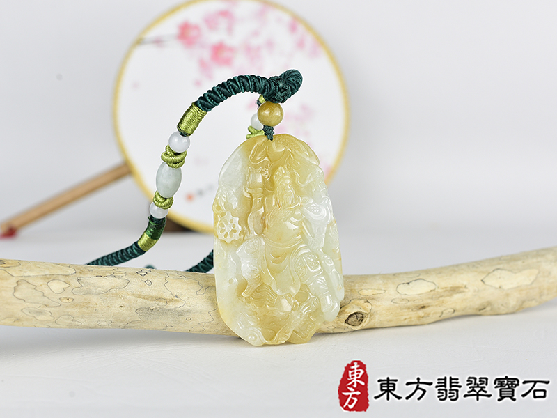 翡翠關公項鍊玉珮(關聖帝君:關公牌A貨翡翠關公玉珮、緬甸玉關公玉墜)。關公,KG780。客製化訂做各種翡翠關公吊墜玉珮項鍊。★附A貨翡翠雙證書 2.jpg