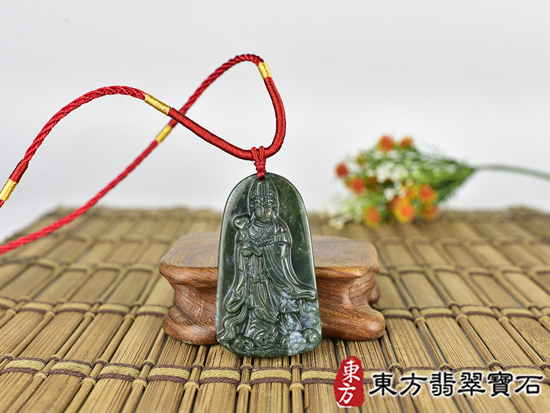 水草玉媽祖項鍊玉珮(天上聖母:媽祖牌水草玉媽祖玉珮、水草玉媽祖玉墜)。水草玉媽祖,MD270。客製化訂做各種水草玉媽祖吊墜玉珮項鍊。★附東方翡翠寶石保證卡 0.jpg