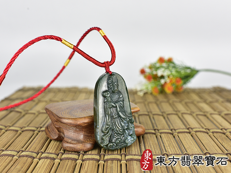 水草玉媽祖項鍊玉珮(天上聖母:媽祖牌水草玉媽祖玉珮、水草玉媽祖玉墜)。水草玉媽祖,MD270。客製化訂做各種水草玉媽祖吊墜玉珮項鍊。★附東方翡翠寶石保證卡 2.jpg