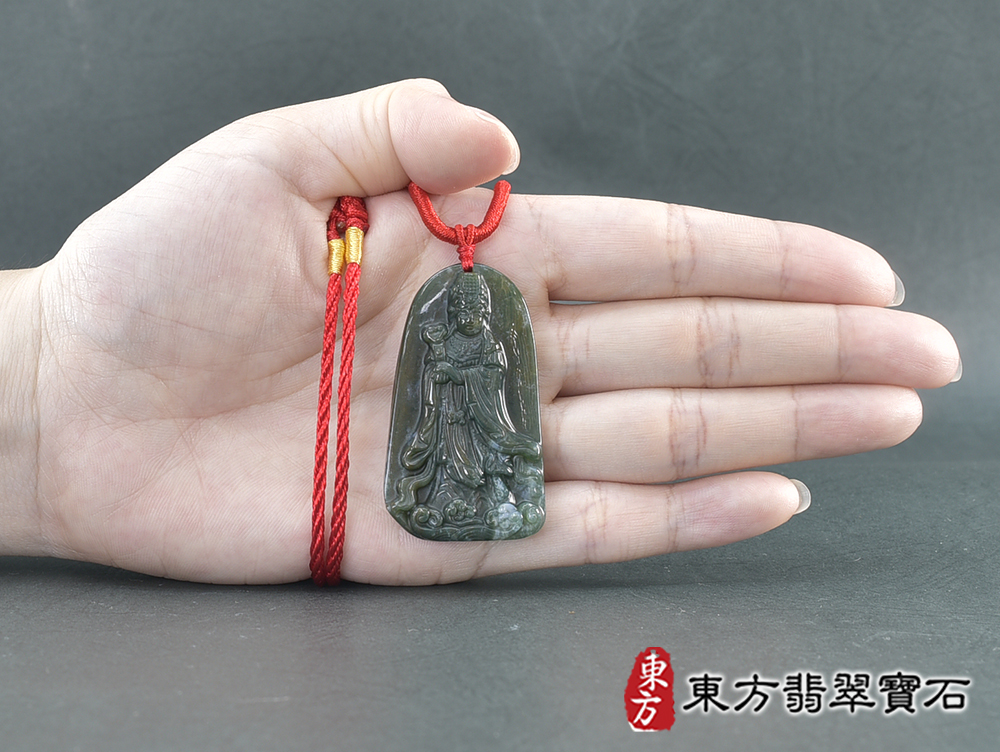 水草玉媽祖項鍊玉珮(天上聖母:媽祖牌水草玉媽祖玉珮、水草玉媽祖玉墜)。水草玉媽祖,MD270。客製化訂做各種水草玉媽祖吊墜玉珮項鍊。★附東方翡翠寶石保證卡 5.jpg