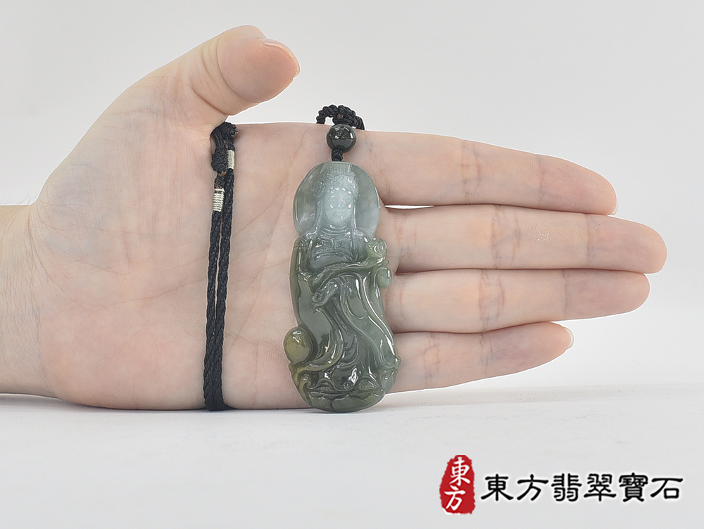 翡翠媽祖項鍊玉珮(天上聖母:媽祖牌A貨翡翠媽祖玉珮、緬甸玉媽祖玉墜)。綠色糯種媽祖,MD313。客製化訂做各種翡翠媽祖吊墜玉珮項鍊。★附A貨翡翠雙證書 5.jpg