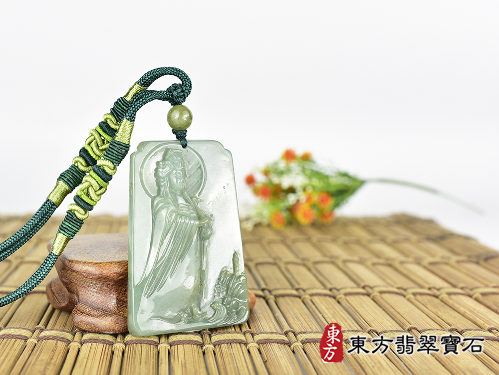 翡翠媽祖項鍊玉珮(天上聖母:媽祖牌A貨翡翠媽祖玉珮、緬甸玉媽祖玉墜)。綠色糯種媽祖,MD329。客製化訂做各種翡翠媽祖吊墜玉珮項鍊。★附A貨翡翠雙證書 4.jpg