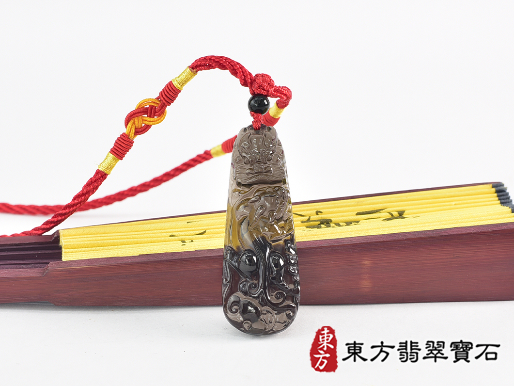 黑曜石貔貅項鍊玉珮(招財貔貅:貔貅牌黑曜石貔貅玉珮、黑曜石貔貅玉墜)。黑曜石貔貅,PF849。客製化訂做各種黑曜石貔貅吊墜玉珮項鍊。★東方翡翠寶石保證卡 0.jpg