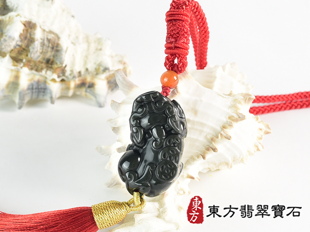 炫彩黑曜石貔貅項鍊玉珮(招財貔貅:貔貅牌黑曜石貔貅玉珮、黑曜石貔貅玉墜)。黑曜石貔貅,PF864。客製化訂做各種黑曜石貔貅吊墜玉珮項鍊。★東方翡翠寶石保證卡 0.jpg