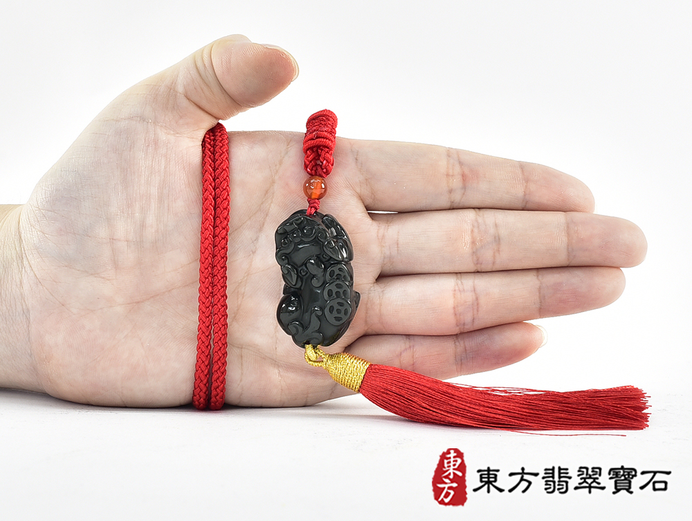 炫彩黑曜石貔貅項鍊玉珮(招財貔貅:貔貅牌黑曜石貔貅玉珮、黑曜石貔貅玉墜)。黑曜石貔貅,PF864。客製化訂做各種黑曜石貔貅吊墜玉珮項鍊。★東方翡翠寶石保證卡 6.jpg