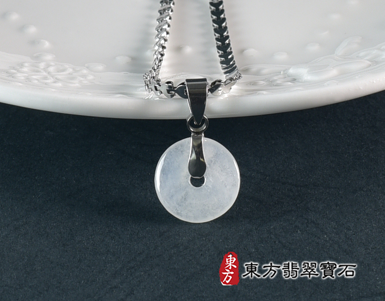 翡翠平安扣項鍊玉珮(平安富貴:平安扣牌A貨翡翠平安扣玉珮、緬甸玉平安扣玉墜)。糯豆種平安扣,PN737。客製化訂做各種翡翠平安扣吊墜玉珮項鍊。★附A貨翡翠雙證書 5.jpg