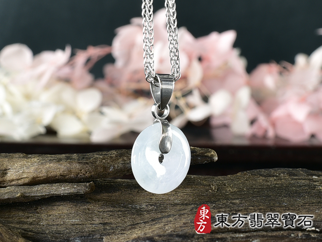 翡翠平安扣項鍊玉珮(平安富貴:平安扣牌A貨翡翠平安扣玉珮、緬甸玉平安扣玉墜)。糯豆種平安扣,PN820。客製化訂做各種翡翠平安扣吊墜玉珮項鍊。★附A貨翡翠雙證書 3.jpg