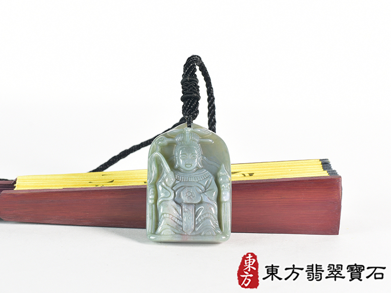 水草玉地母娘娘項鍊玉珮(地母元君:地母娘娘牌水草玉地母娘娘玉珮、水草玉地母娘娘玉墜)。水草玉地母娘娘,QN071。客製化訂做水草玉地母娘娘吊墜玉珮項鍊。★附東方翡翠寶石保證卡 0.jpg