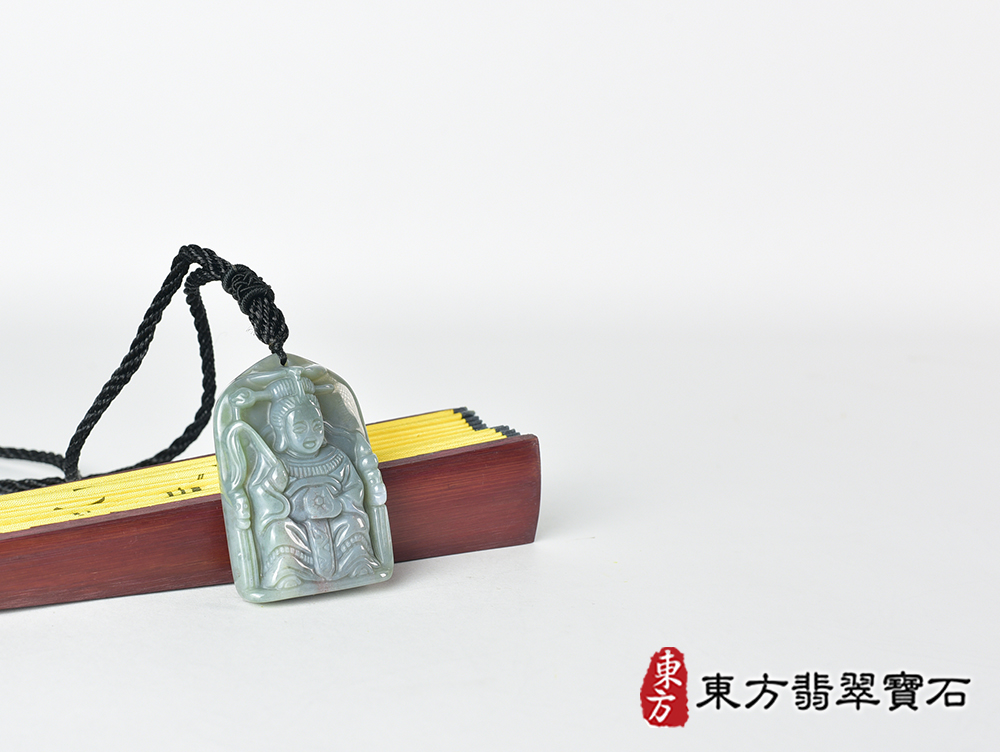 水草玉地母娘娘項鍊玉珮(地母元君:地母娘娘牌水草玉地母娘娘玉珮、水草玉地母娘娘玉墜)。水草玉地母娘娘,QN071。客製化訂做水草玉地母娘娘吊墜玉珮項鍊。★附東方翡翠寶石保證卡 4.jpg