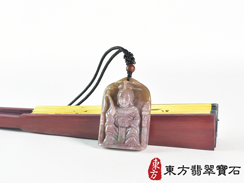 水草玉地母娘娘項鍊玉珮(地母元君:地母娘娘牌水草玉地母娘娘玉珮、水草玉地母娘娘玉墜)。水草玉地母娘娘,QN073。客製化訂做水草玉地母娘娘吊墜玉珮項鍊。★附東方翡翠寶石保證卡 1.jpg