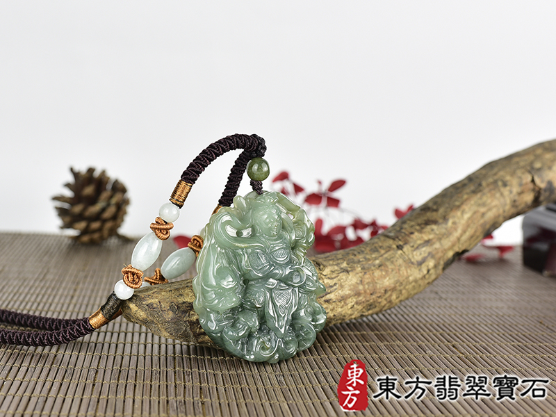 翡翠三太子項鍊玉珮(中壇元帥、哪吒:三太子牌A貨翡翠三太子玉珮、緬甸玉哪吒三太子玉墜)。翡翠三太子,TT226。客製化訂做各種翡翠哪吒三太子吊墜玉珮項鍊。★附A貨翡翠雙證書 1.jpg