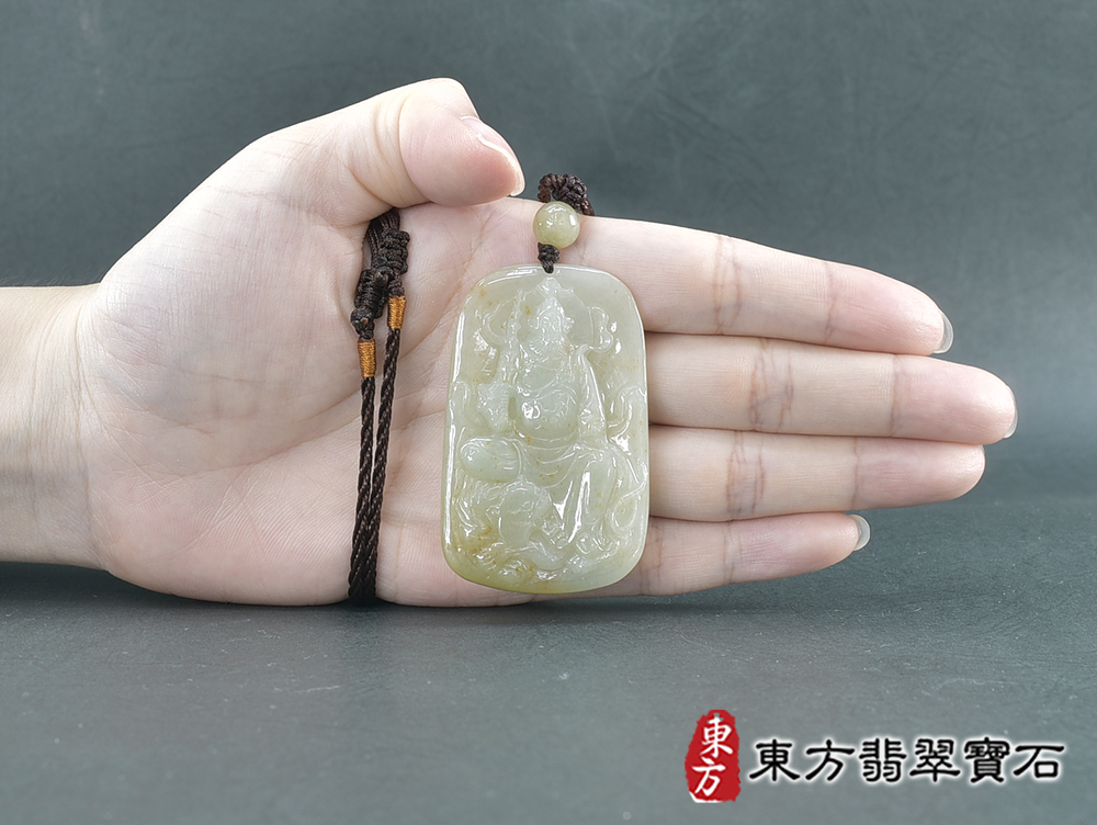 翡翠武財神項鍊玉珮(趙公明:武財神牌A貨翡翠武財神玉珮、緬甸玉武財神玉墜)。綠色翡翠糯種武財神,WM059。客製化訂做各種翡翠武財神吊墜玉珮項鍊。★附A貨翡翠雙證書 5.jpg
