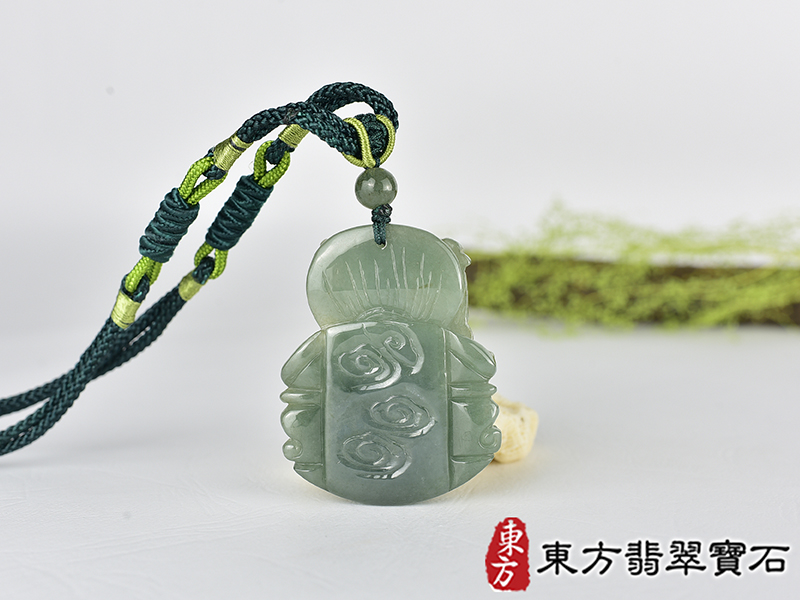 翡翠武財神項鍊玉珮(趙公明:武財神牌A貨翡翠武財神玉珮、緬甸玉武財神玉墜)。綠色翡翠糯種武財神,WM062。客製化訂做各種翡翠武財神吊墜玉珮項鍊。★附A貨翡翠雙證書 3.jpg