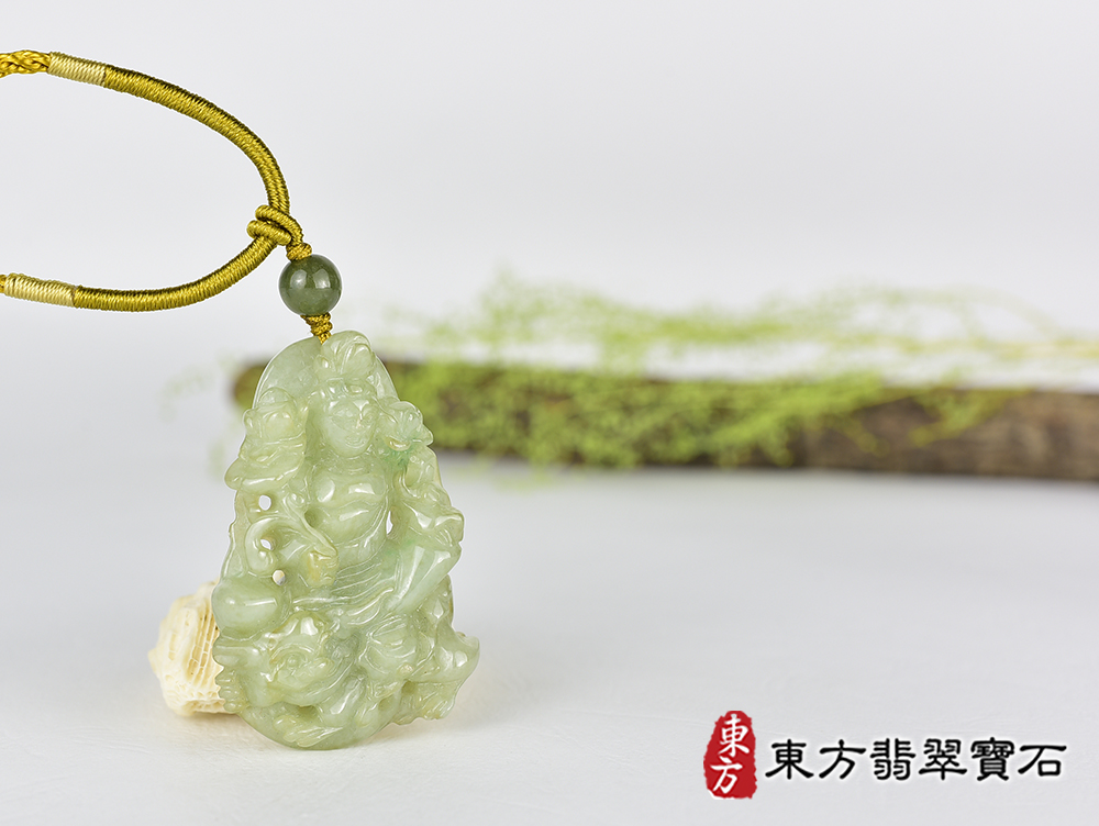 翡翠文殊菩薩項鍊玉珮(文殊菩薩:文殊菩薩牌A貨翡翠文殊菩薩玉珮、緬甸玉文殊菩薩玉墜)。翡翠文殊菩薩,WS204。客製化訂做各種翡翠文殊菩薩吊墜玉珮項鍊。★附A貨翡翠雙證書 4.jpg