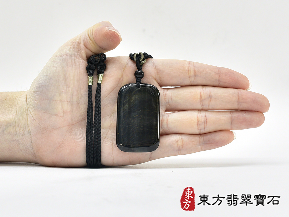 黑曜石平安無事牌項鍊玉珮(平安無事牌黑曜石福牌玉珮、黑曜石平安無事牌玉墜)。全黑黑曜石平安無事牌,FP070。客製化訂做各種黑曜石平安無事牌吊墜玉珮項鍊。★附東方翡翠寶石保證卡 7.jpg