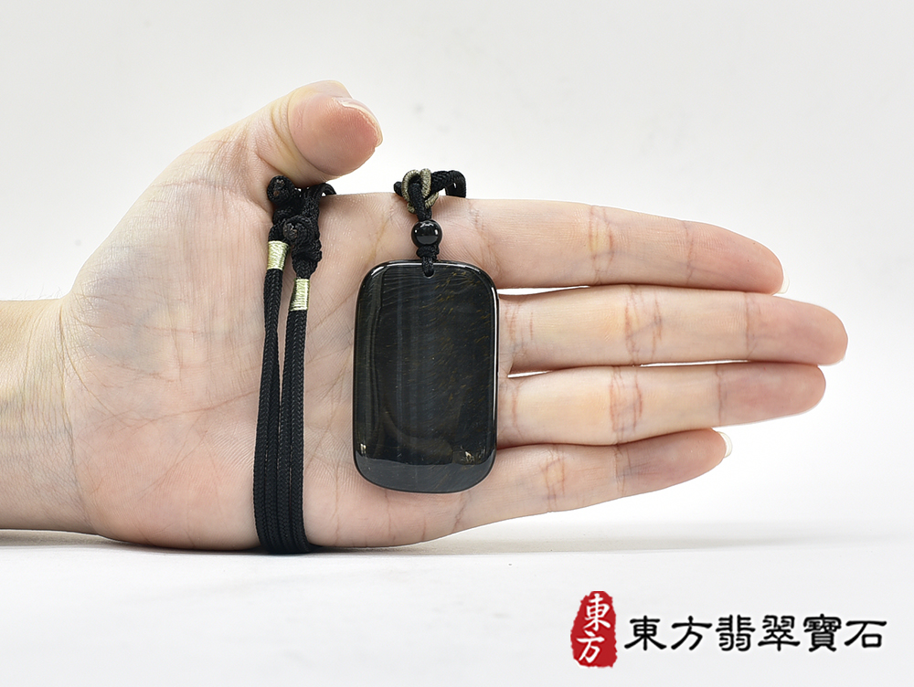 黑曜石平安無事牌項鍊玉珮(平安無事牌黑曜石福牌玉珮、黑曜石平安無事牌玉墜)。全黑黑曜石平安無事牌,FP071。客製化訂做各種黑曜石平安無事牌吊墜玉珮項鍊。★附東方翡翠寶石保證卡 7.jpg