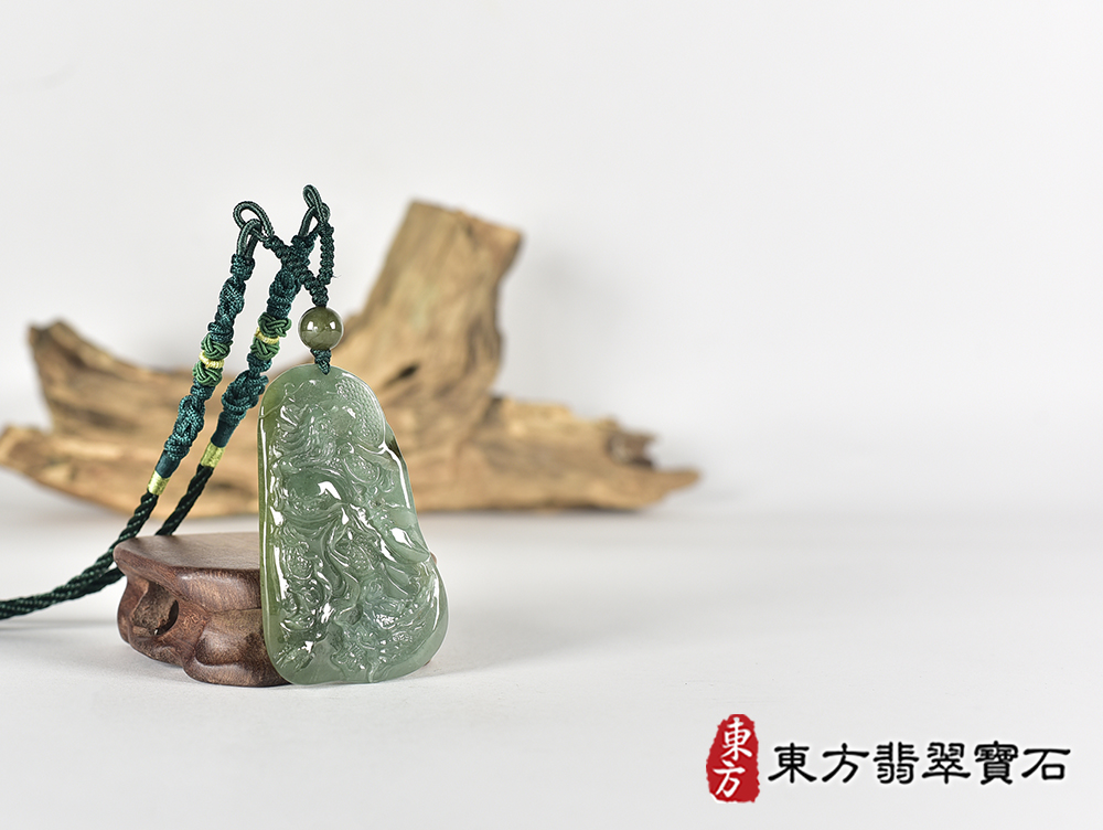 翡翠關公項鍊玉珮(關聖帝君:關公牌A貨翡翠關公玉珮、緬甸玉關公玉墜)。關公,KG791。客製化訂做各種翡翠關公吊墜玉珮項鍊。★附A貨翡翠雙證書 4.jpg