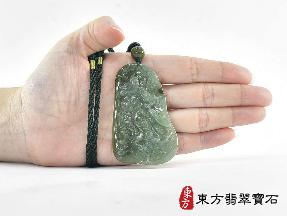 翡翠關公項鍊玉珮(關聖帝君:關公牌A貨翡翠關公玉珮、緬甸玉關公玉墜)。關公,KG791。客製化訂做各種翡翠關公吊墜玉珮項鍊。★附A貨翡翠雙證書 5.jpg