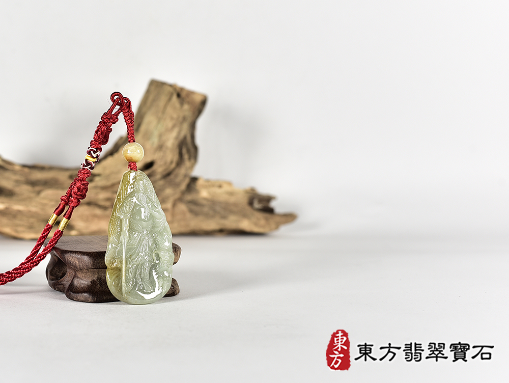 翡翠關公項鍊玉珮(關聖帝君:關公牌A貨翡翠關公玉珮、緬甸玉關公玉墜)。關公,KG795。客製化訂做各種翡翠關公吊墜玉珮項鍊。★附A貨翡翠雙證書 4.jpg