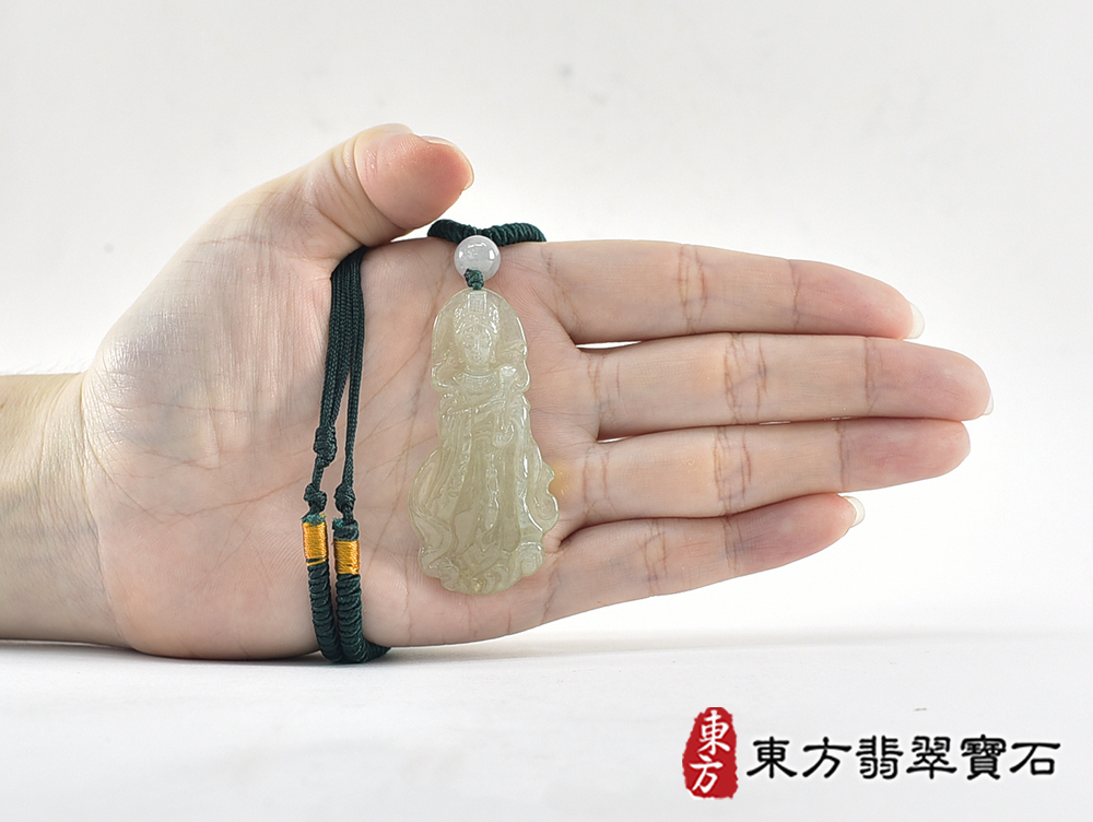 翡翠媽祖項鍊玉珮(天上聖母:媽祖牌A貨翡翠媽祖玉珮、緬甸玉媽祖玉墜)。綠色糯種媽祖,MD356。客製化訂做各種翡翠媽祖吊墜玉珮項鍊。★附A貨翡翠雙證書 5.jpg