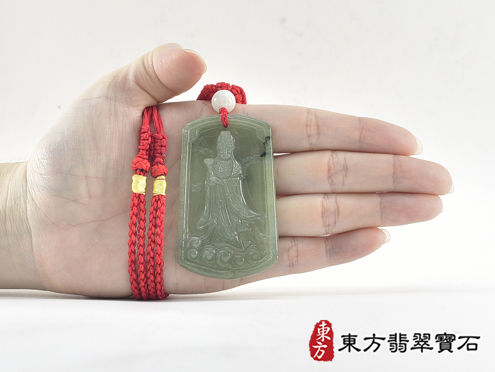 翡翠媽祖項鍊玉珮(天上聖母:媽祖牌A貨翡翠媽祖玉珮、緬甸玉媽祖玉墜)。綠色糯種媽祖,MD370。客製化訂做各種翡翠媽祖吊墜玉珮項鍊。★附A貨翡翠雙證書 5.jpg