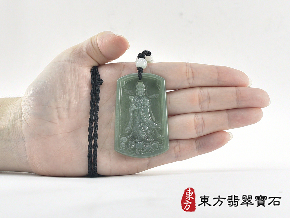 翡翠媽祖項鍊玉珮(天上聖母:媽祖牌A貨翡翠媽祖玉珮、緬甸玉媽祖玉墜)。綠色糯種媽祖,MD371。客製化訂做各種翡翠媽祖吊墜玉珮項鍊。★附A貨翡翠雙證書 5.jpg