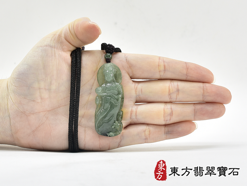 翡翠媽祖項鍊玉珮(天上聖母:媽祖牌A貨翡翠媽祖玉珮、緬甸玉媽祖玉墜)。綠色糯種媽祖,MD395。客製化訂做各種翡翠媽祖吊墜玉珮項鍊。★附A貨翡翠雙證書 5.jpg