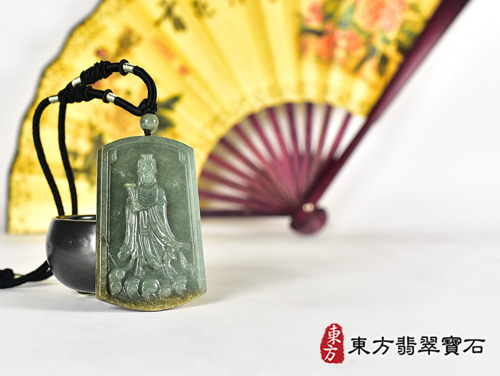 翡翠媽祖項鍊玉珮(天上聖母:媽祖牌A貨翡翠媽祖玉珮、緬甸玉媽祖玉墜)。綠色糯種媽祖,MD399。客製化訂做各種翡翠媽祖吊墜玉珮項鍊。★附A貨翡翠雙證書 4.jpg