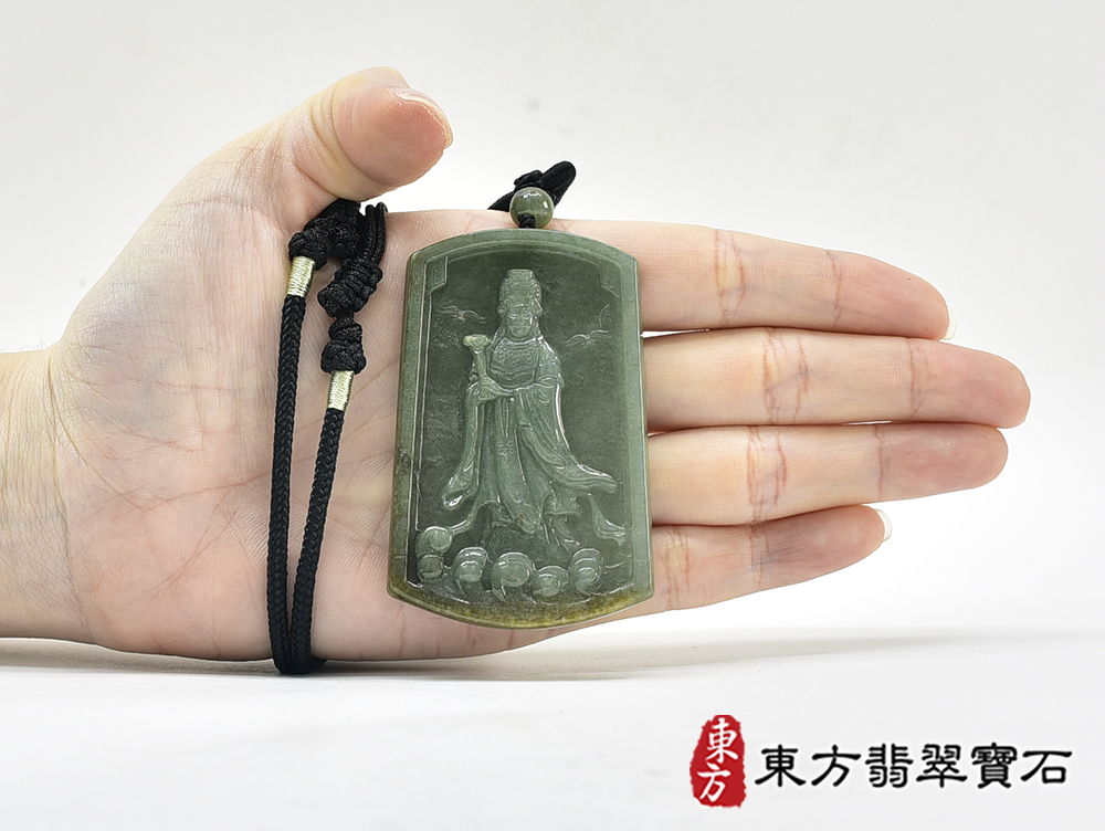 翡翠媽祖項鍊玉珮(天上聖母:媽祖牌A貨翡翠媽祖玉珮、緬甸玉媽祖玉墜)。綠色糯種媽祖,MD399。客製化訂做各種翡翠媽祖吊墜玉珮項鍊。★附A貨翡翠雙證書 5.jpg