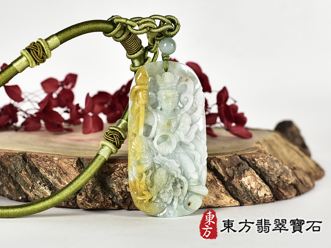 (已出售勿下標,可訂做)翡翠三太子項鍊玉珮(三太子:三太子牌A貨翡翠三太子玉珮、緬甸玉三太子玉墜)。TT233。客製化訂做各種翡翠三太子吊墜玉珮項鍊。★附A貨翡翠雙證書 2.jpg